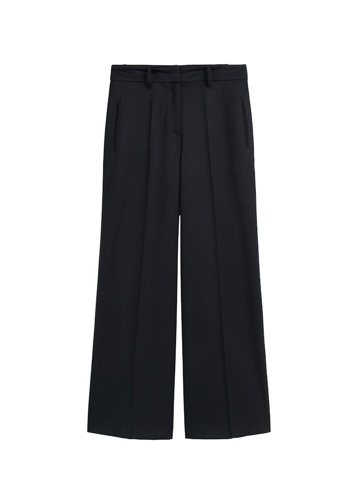 Buxur með Víðum Skálmum úr Polyester/Jómfrúar Blöndu