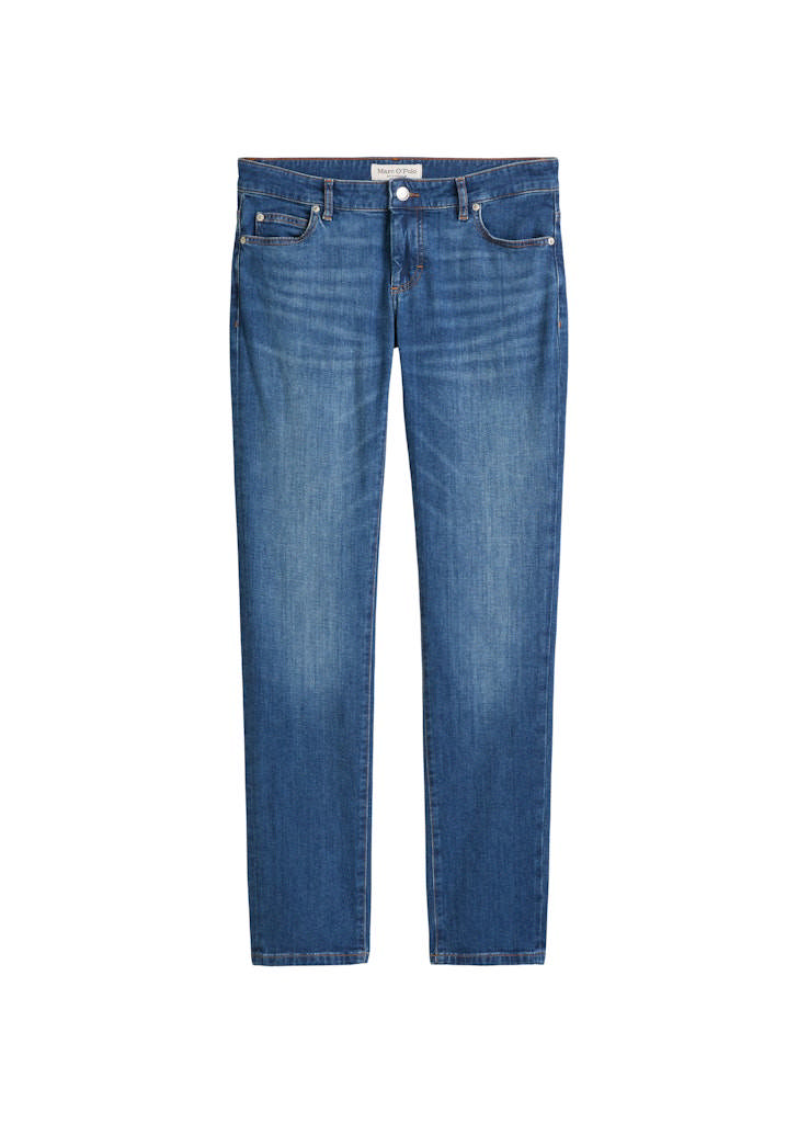 Denim trouser, straight fit, regular length, mid waist