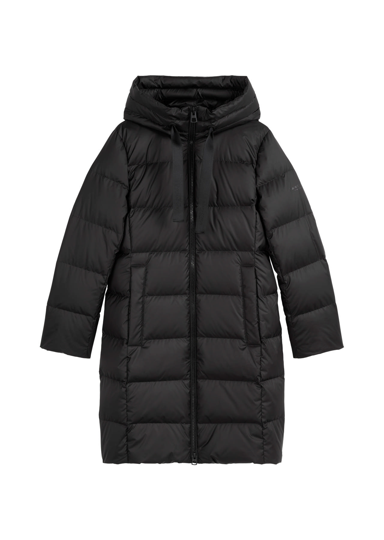 Dúnkápa (RDS) með hettu og hliðarvösum