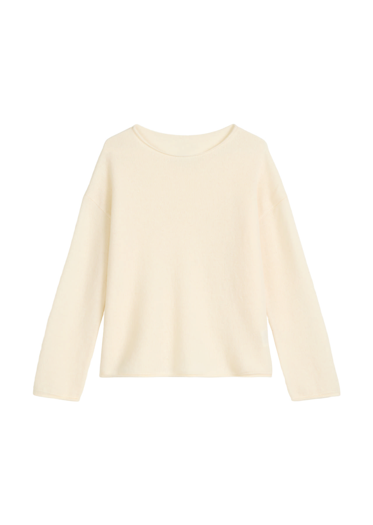 Ullarpeysa úr 100% ull með síðum ermum, beint hálsmál