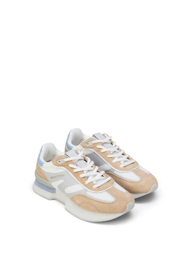 Leðurstrigaskór tvílitur