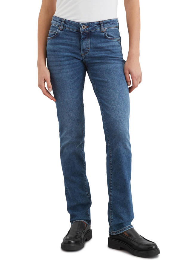 Denim trouser, straight fit, regular length, mid waist