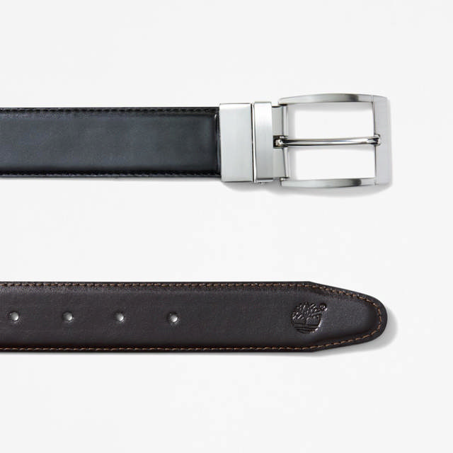 Bay Ridge Reversible buckle leather Belt COCOA