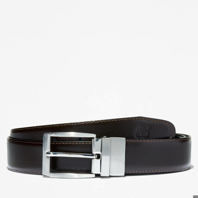 Bay Ridge Reversible buckle leather Belt COCOA
