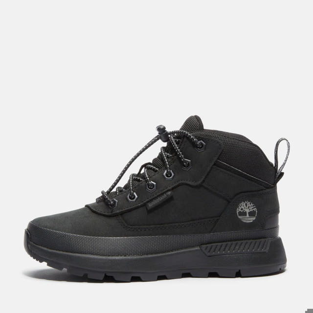 Field Trekker Mid Barnaleðurskór með Teygju, St. 31-35