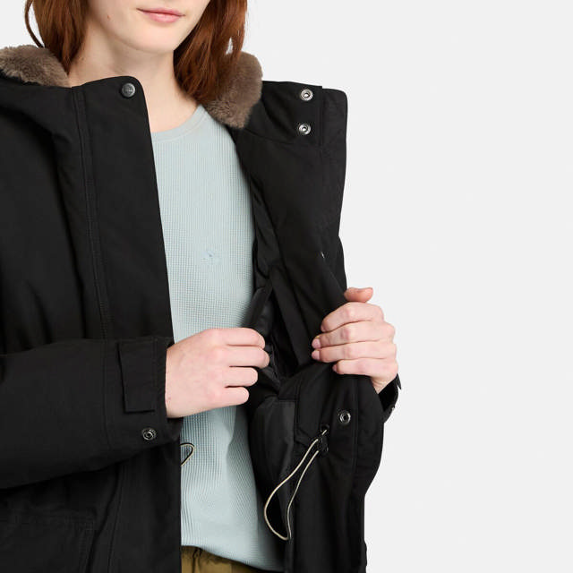 Vatnsheld Dömu Parka með Hlýju Fóðri og Hettu