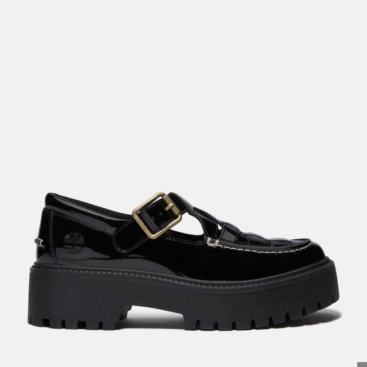 STONE STREET BUCKLE SHOE BLACK PATENT LEATHER