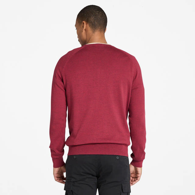 WILLIAMS RIVER Cotton Raglan Sleeve CrewNeck Sweater BURGUNDY HEATHER